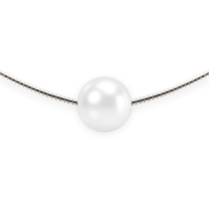 Perlen-Anhänger "Schwebende Perle" Crystal White